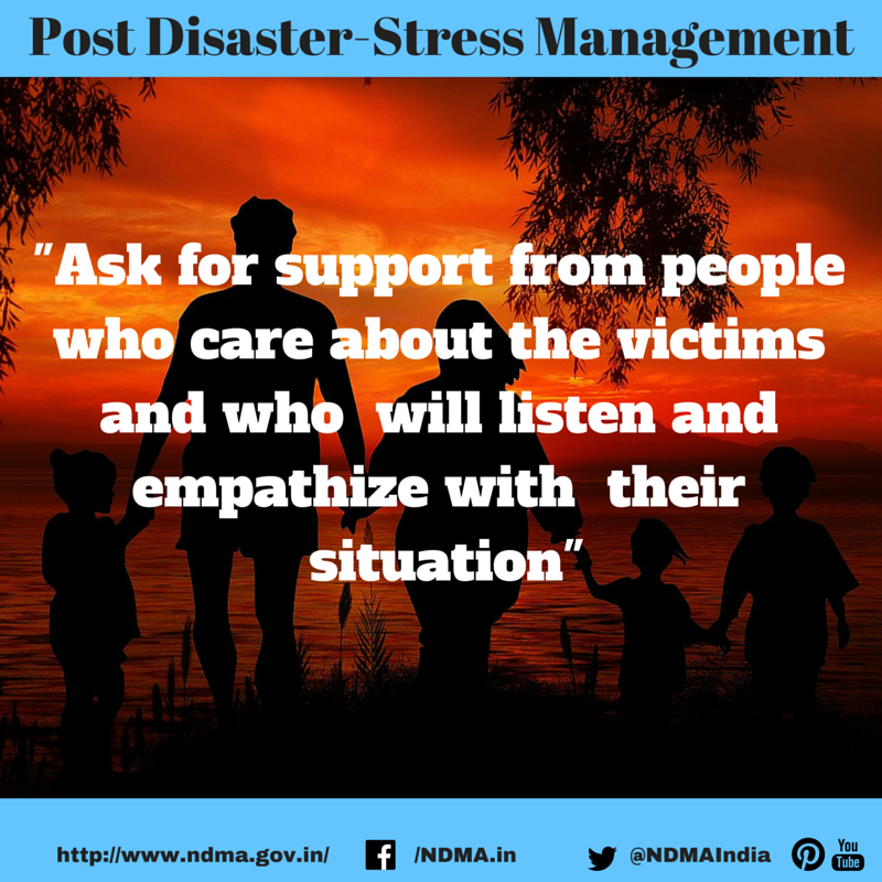 Ask for support from people who care about the victims and who will listen and empathise with their situation 